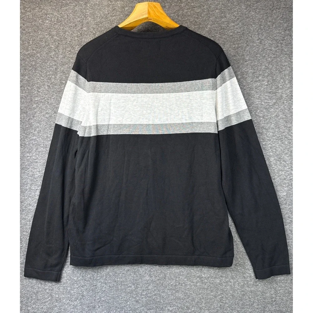 NWT Awearness Kenneth Cole Sweater Men XL Black NEW Slim Fit Colorblock Academia